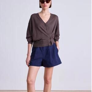 Brown V-Neck Button-Up Cardigan Sweater